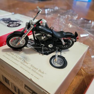 Lot of hallmark and other Harley Davidson minutures replica collectors items