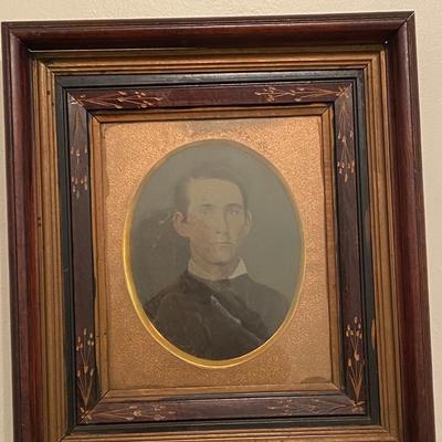 Antique Framed Portrait of a Young Man