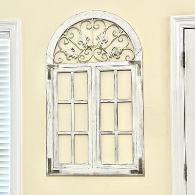 Wood / Metal Distressed Window Wall Decor
