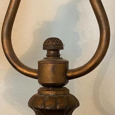 Antique Twin Gooseneck Metal Lamp, Stamped R.L.Co