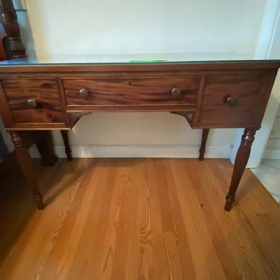 Antique Potthast Brothers Mahogany Three Drawer Vanity with Mirror