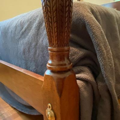 Antique Mahogany Queen Size Canopy Bed (Some Damage, See Decription)