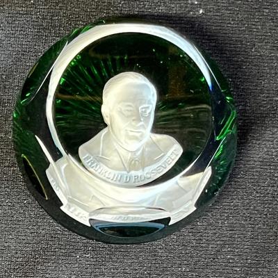 Baccarat FDR paperweight