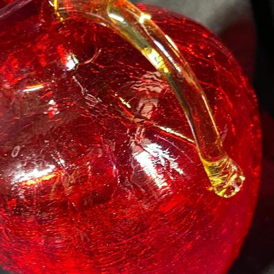 Crackle glass pitcher