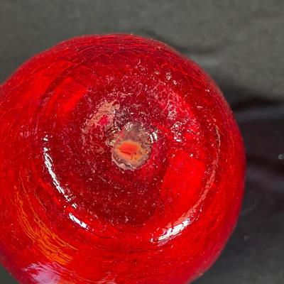Crackle glass pitcher
