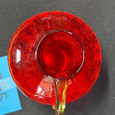 Crackle glass pitcher