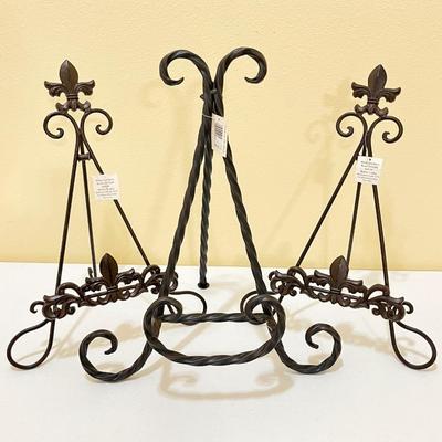 Trio (3) Of Wrought Iron Easels