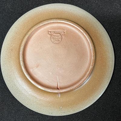 Blue salt glaze plate
