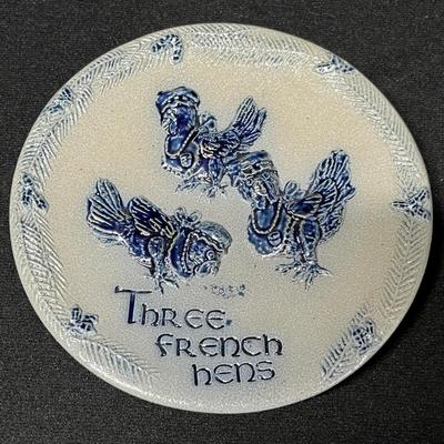 Blue salt glaze plate