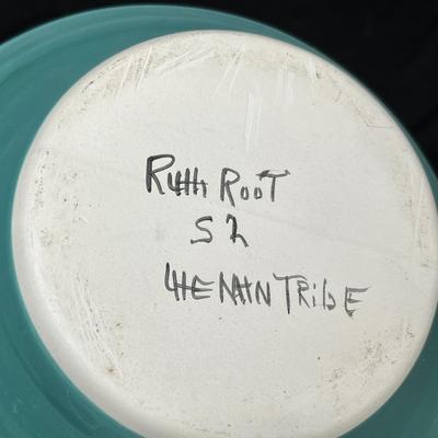 Native American Art pottery vase blue