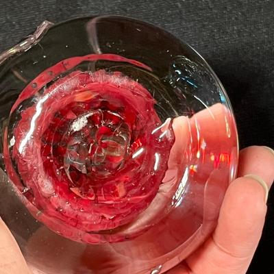 Controlled bubble fruit paperweights