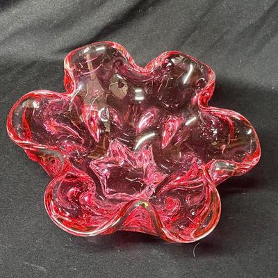 Murano Cranberry pink bowl