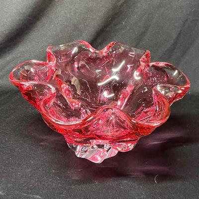Murano Cranberry pink bowl