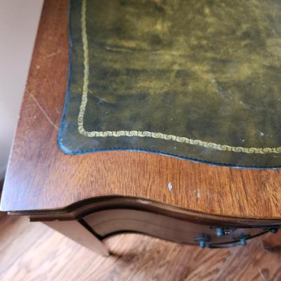 Pair Leather top Side Tables 20x23x25
