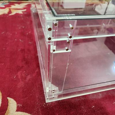 Large Vintage MCM Lucite & Glass Coffee Table 39.5x39.5x15.5