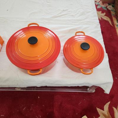 2 Le Creuset Cast Iron Dutch Ovens 24 and 30