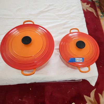 2 Le Creuset Cast Iron Dutch Ovens 24 and 30