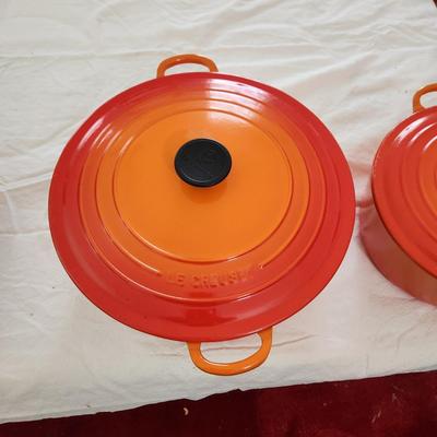 2 Le Creuset Cast Iron Dutch Ovens 24 and 30