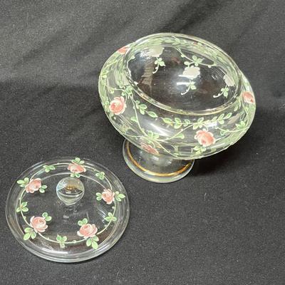 Crystal Candy dish with Charleton decoration