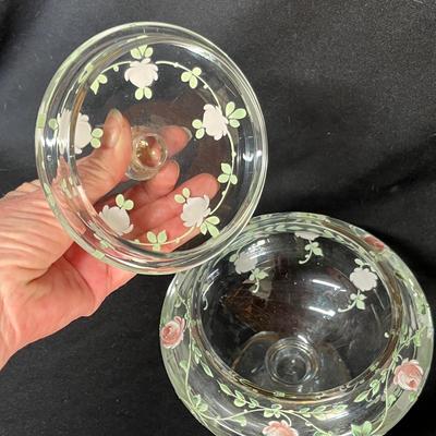 Crystal Candy dish with Charleton decoration
