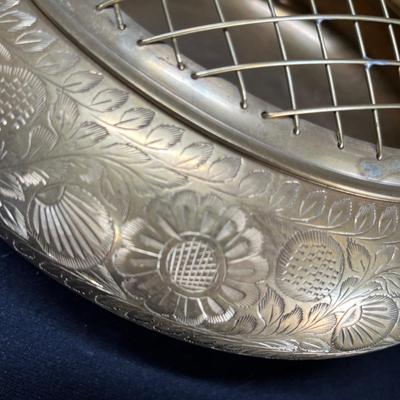 Brass oriental flower arranger