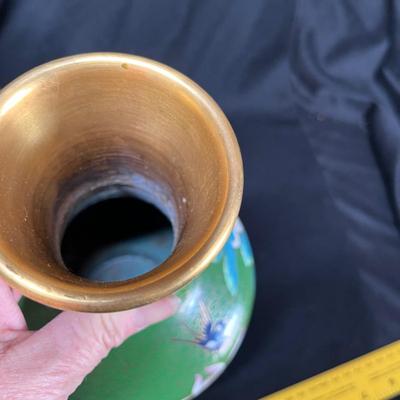 Matching Green Cloisonne Vases