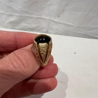 10k Gold Ring with Tiger Eye (K-BB)