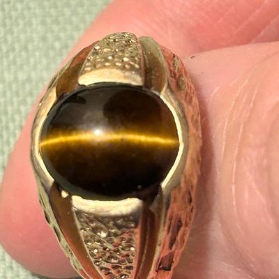10k Gold Ring with Tiger Eye (K-BB)
