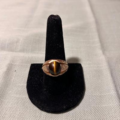 10k Gold Ring with Tiger Eye (K-BB)