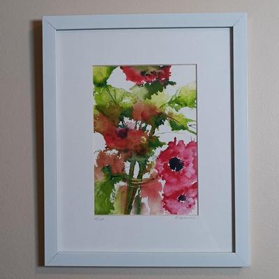 LOT 103: Floral Watercolor Numbered & Signed by Artist
