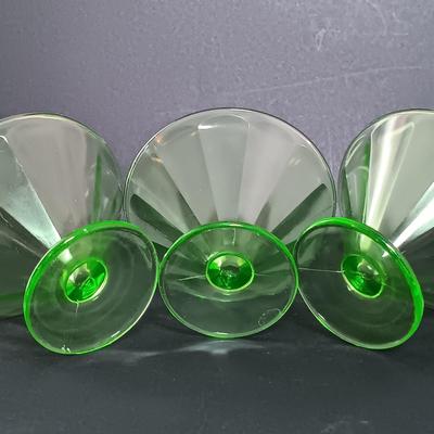 LOT 108: Uranium Glass Sherbert Glasses