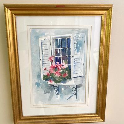 LOT 120: Three Watercolor Wall Hangings - Signed Polly French 