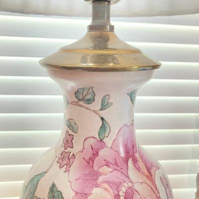 LOT 127: Pair of Floral Painted Table Lamps