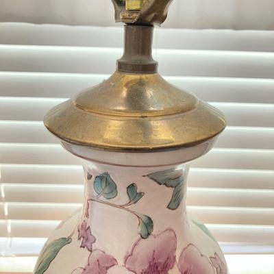 LOT 127: Pair of Floral Painted Table Lamps
