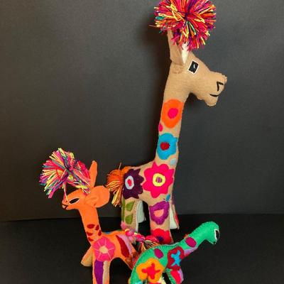 LOT 134: Animal Themed Collection - Giraffes and More ( Embroidered, Wooden and Brass)