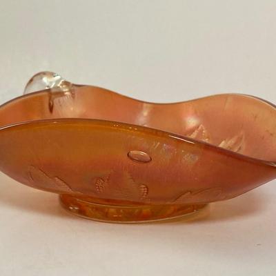 LOT 142: Collection of Antique / Vintage Glass - Carnival, Etched Personalized Trinket Dish, Berwick PA Souvenir