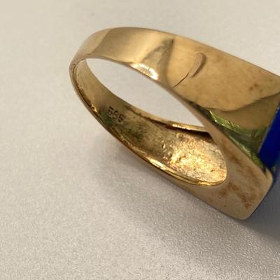 LOT 149: Vintage Gold Lapis Ring - 14KT, TW 5.10g, Sz 8
