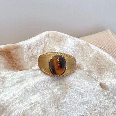 LOT 152: Gold Filled Tiger's Eye Ring and MW Pin