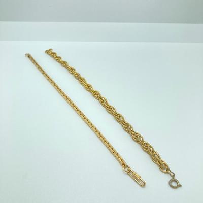 LOT 155: Gold Tone Jewelry Collection - Bracelets, Charms, Necklace and More