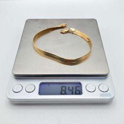 LOT 157: Italy Gold Bracelet - 14KT, TW 8.46g, Sz 8.5