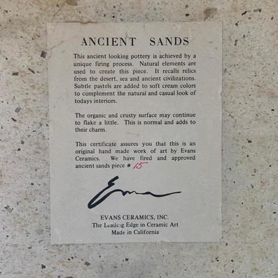 LOT 163: Ancient Sands Pottery by Evans Ceramics