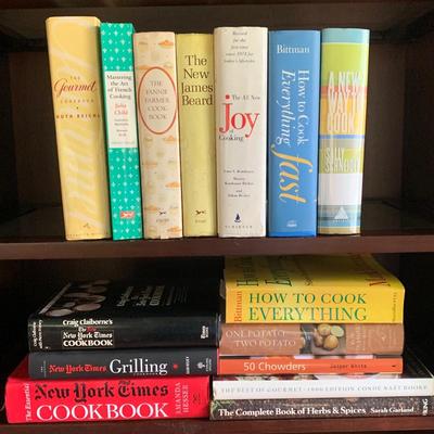 LOT 186: Cookbook Collection: New York Times, Julia Child, The Fannie Farmer & Others