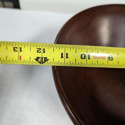 Vintage Signed Jelba Original Mahogany Wood Bowl with Sterling Silver Base