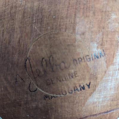 Vintage Signed Jelba Original Mahogany Wood Bowl with Sterling Silver Base