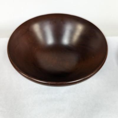 Vintage Signed Jelba Original Mahogany Wood Bowl with Sterling Silver Base