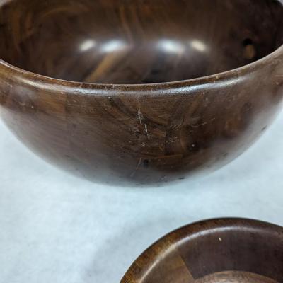Wooden Salad Bowls & Utensils Margaret Studios Murphy NC Bowl & Vermillion Real Walnut Wood Bowl