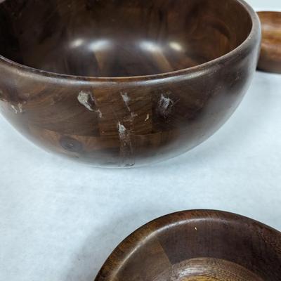 Wooden Salad Bowls & Utensils Margaret Studios Murphy NC Bowl & Vermillion Real Walnut Wood Bowl