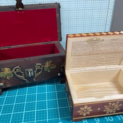 2 wood jewelry boxes