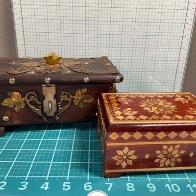 2 wood jewelry boxes