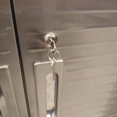 Ultra HD Seville Classics Metal Double Door Storage Cabinet with Shelves on Casters